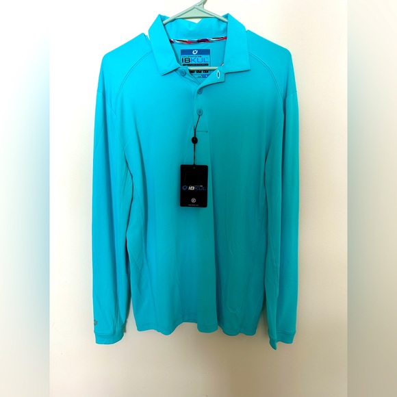 IBKUL Shirts Ibkul Mens Golf Long Sleeve Polo Shirt Sun Protective